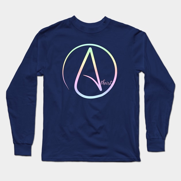 Pastel Rainbow Atheist Long Sleeve T-Shirt by Ellidegg